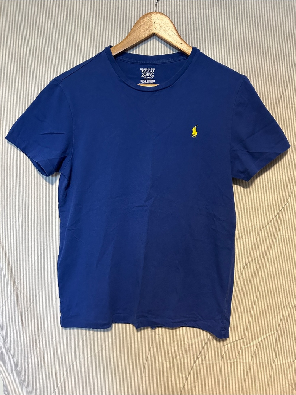 Ralph Lauren Short-Sleeve Crew Tee in Royal Blue with Yellow Polo Logo